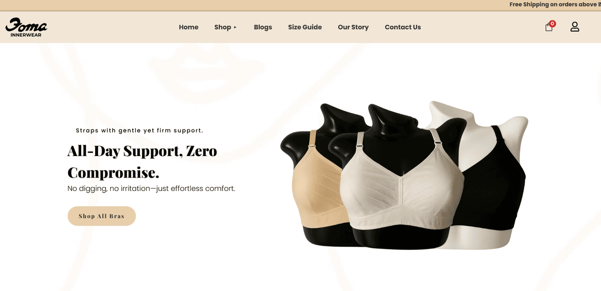 Foma Innerwear – E-commerce Website